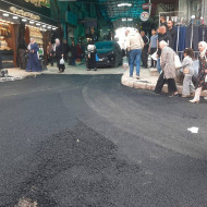 تعبيد محيط ميدان جمال عبد الناصر ومقطع من شارع نابلس (أمام بنك فلسطين) بمساهمة مجتمعية من الغرفة التجارية