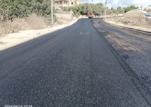 أعمال رصفه اسفلتية في الشوارع التي تم فيها تنفيذ مشروع الصرف الصحي في ضاحية ذنابة