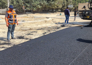 أعمال تعبيد في شارع السكة ودوار ربيح الخندقجي ( اليونس )