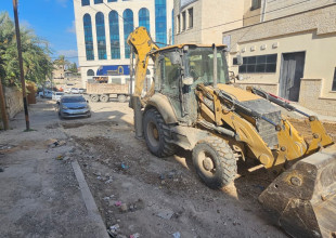 أعمال تأهيل وتسوية مدخل زنوبيا المؤدي لمخيم طولكرم