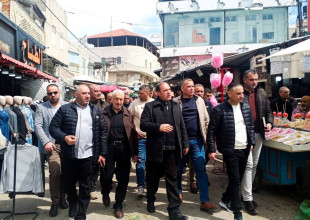 لقاء في دار البلدية برئاسة عطوفة محافظ محافظة طولكرم  بعد جولة ميدانية على أسواق المدينة